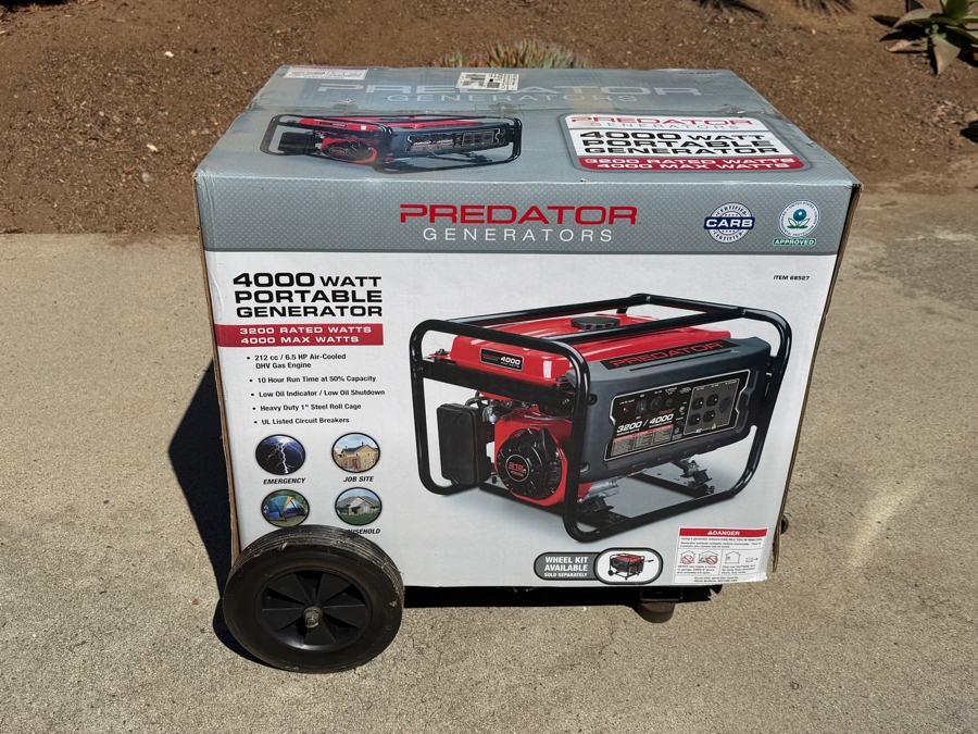 New Predator 4000 Max Watt Gasoline Powered Portable Utility Generator Featuring 3,200 Running Watts And Integrated Wheel Kit [Photo 7]