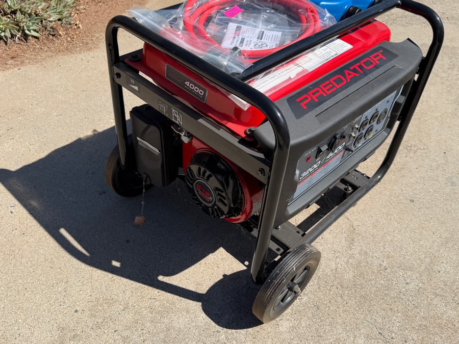 New Predator 4000 Max Watt Gasoline Powered Portable Utility Generator Featuring 3,200 Running Watts And Integrated Wheel Kit [Photo 5]