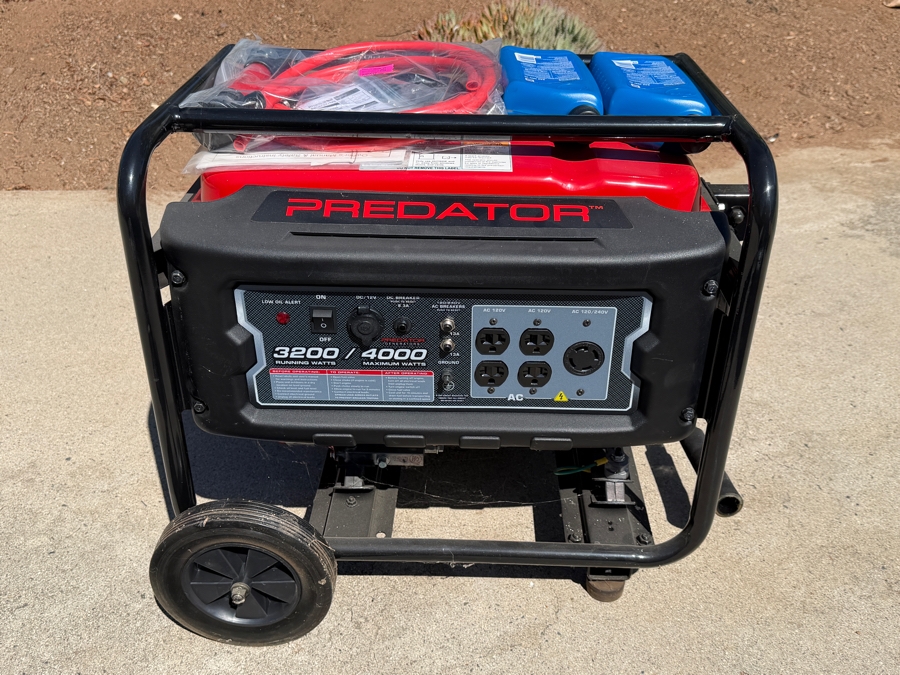 New Predator 4000 Max Watt Gasoline Powered Portable Utility Generator Featuring 3,200 Running Watts And Integrated Wheel Kit [Photo 2]