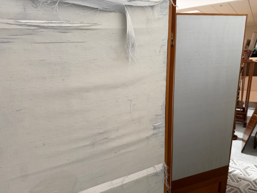 Large Vintage Hand-painted Four-Panel Room Divider Screen Artist Signed from Bangkok, Thailand (Heavy) 106'W X 71.5'H [Photo 16]