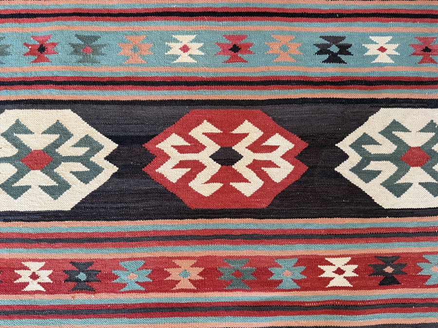 Large Vintage Turkish Kilim Area Rug 73' X 110' [Photo 6]