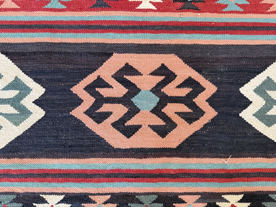 Large Vintage Turkish Kilim Area Rug 73' X 110' [Photo 5]