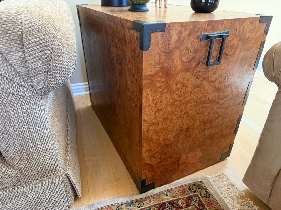 Evert Sodergren (1920–2013) Custom Burl Wood Tansu Chest Dated 1996 Handcrafted by the Renowned Pacific Northwest Master Craftsman and Studio Furniture Pioneer 34W X 20D X 25H [Photo 7]