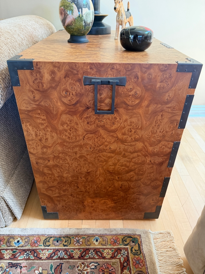 Evert Sodergren (1920–2013) Custom Burl Wood Tansu Chest Dated 1996 Handcrafted by the Renowned Pacific Northwest Master Craftsman and Studio Furniture Pioneer 34W X 20D X 25H [Photo 6]
