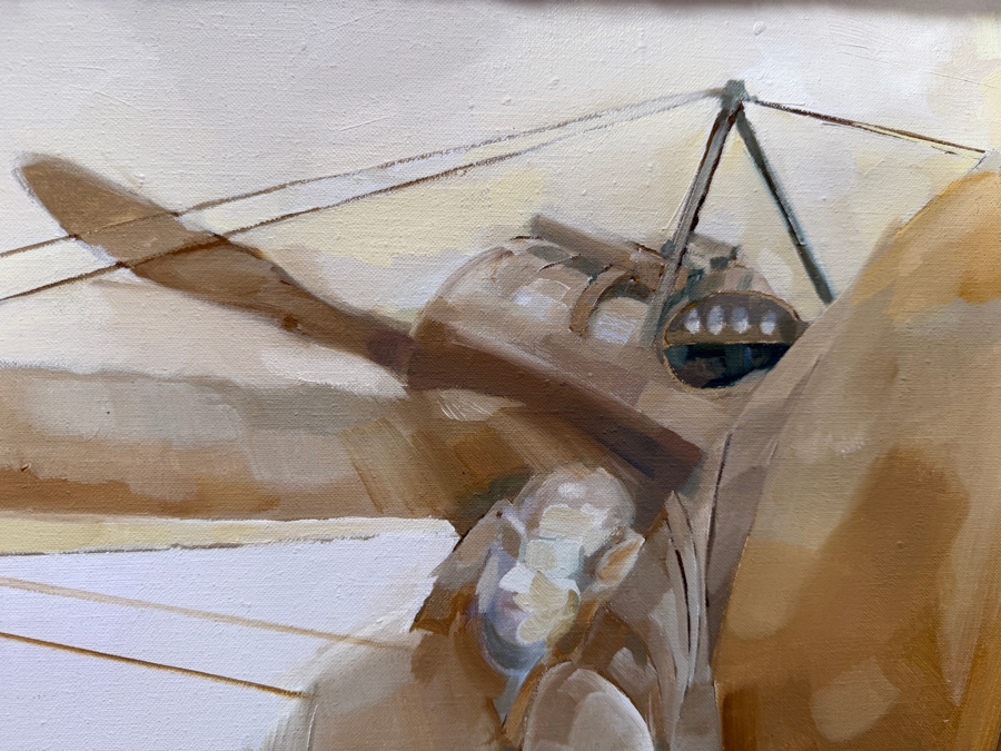 Original Mid-Century Impressionist Aviation Oil Painting On Canvas By Noonan Dated 1965 48' X 41' Framed 51'W X 43'H [Photo 6]