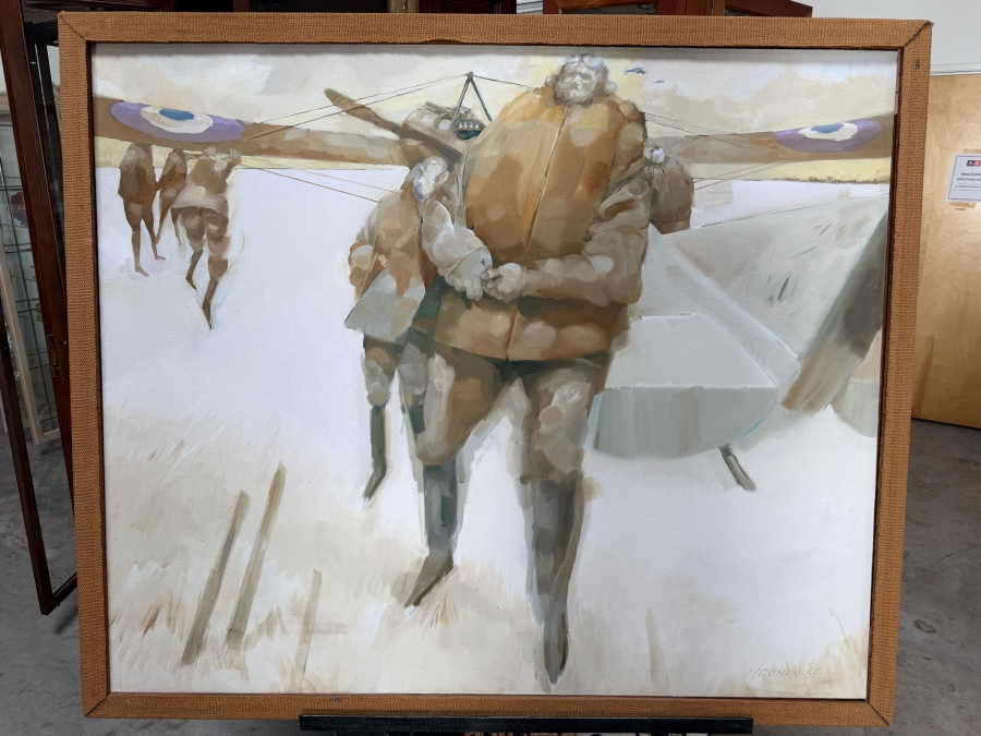 Original Mid-Century Impressionist Aviation Oil Painting On Canvas By Noonan Dated 1965 48' X 41' Framed 51'W X 43'H [Photo 2]