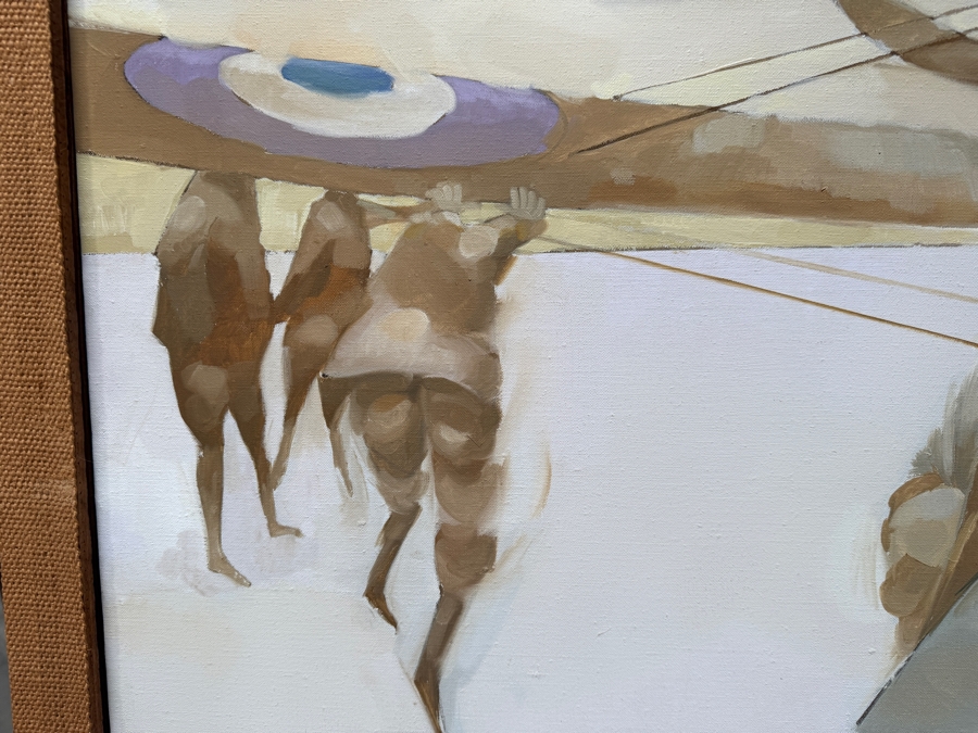 Original Mid-Century Impressionist Aviation Oil Painting On Canvas By Noonan Dated 1965 48' X 41' Framed 51'W X 43'H [Photo 5]