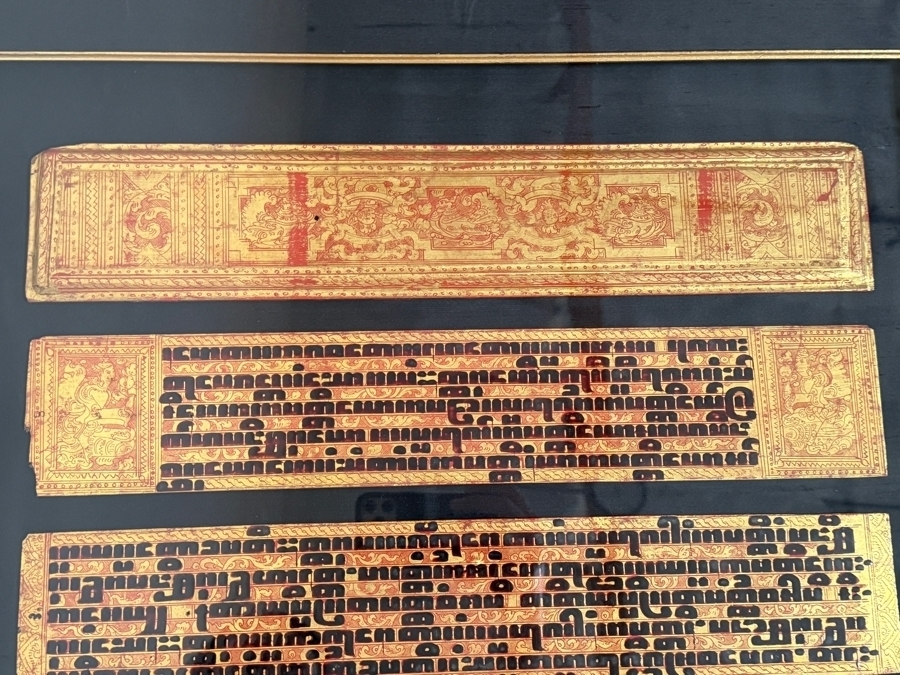 Antique Pair of Burmese Bible Scriptures Panels and Covers Shadowbox Framed 36' X 51' Each [Photo 5]