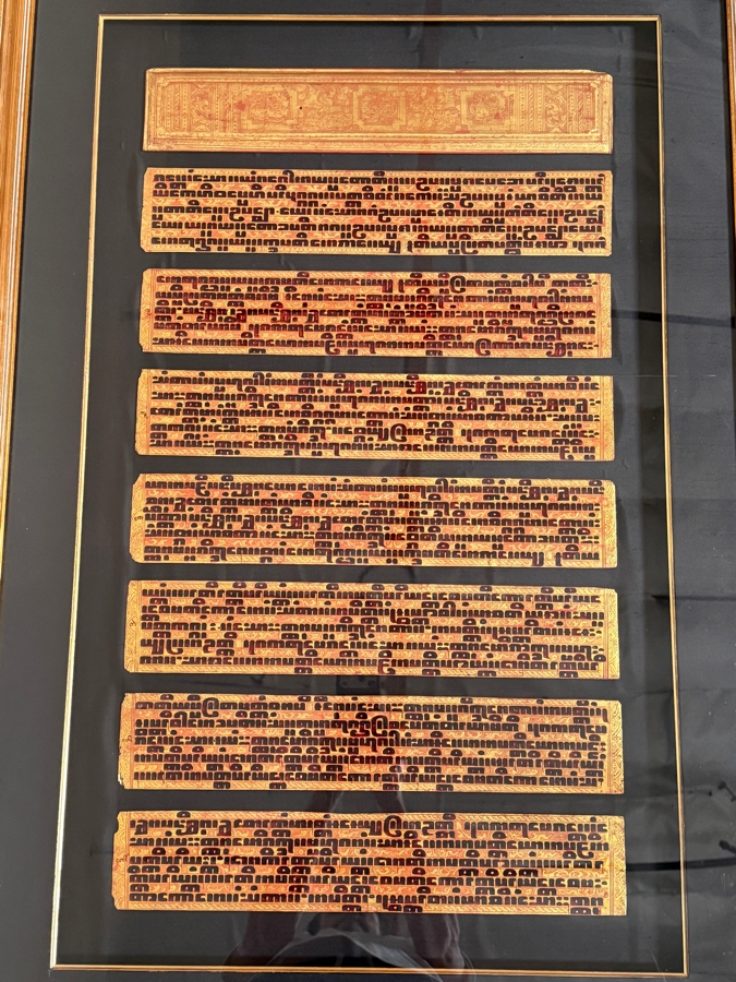 Antique Pair of Burmese Bible Scriptures Panels and Covers Shadowbox Framed 36' X 51' Each [Photo 4]