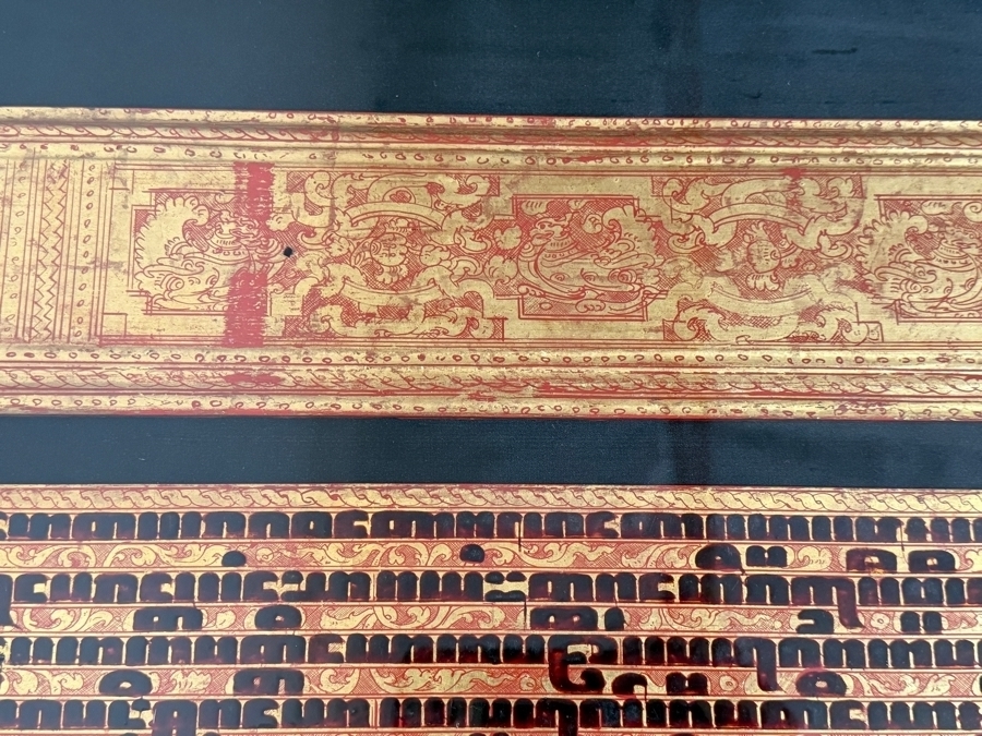Antique Pair of Burmese Bible Scriptures Panels and Covers Shadowbox Framed 36' X 51' Each [Photo 7]