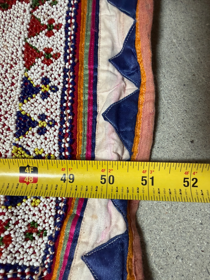 Vintage 1950s Beaded Indian Toran Wall Hanging or Door Topper 30' X 51' Each [Photo 8]