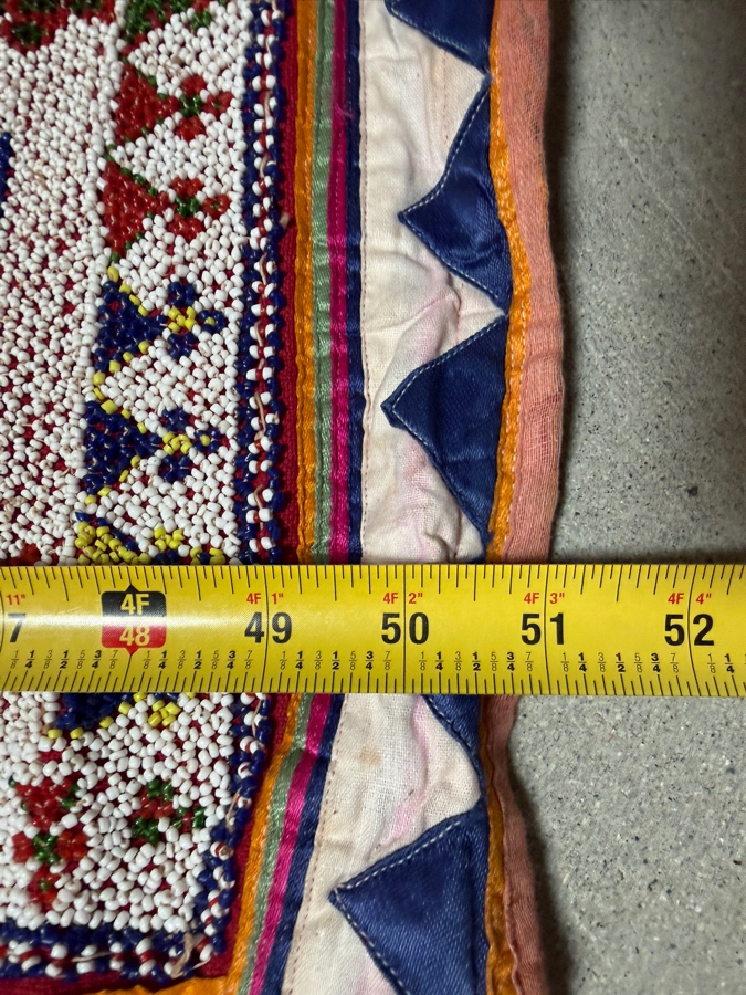 Vintage 1950s Beaded Indian Toran Wall Hanging or Door Topper 30' X 51' Each [Photo 9]