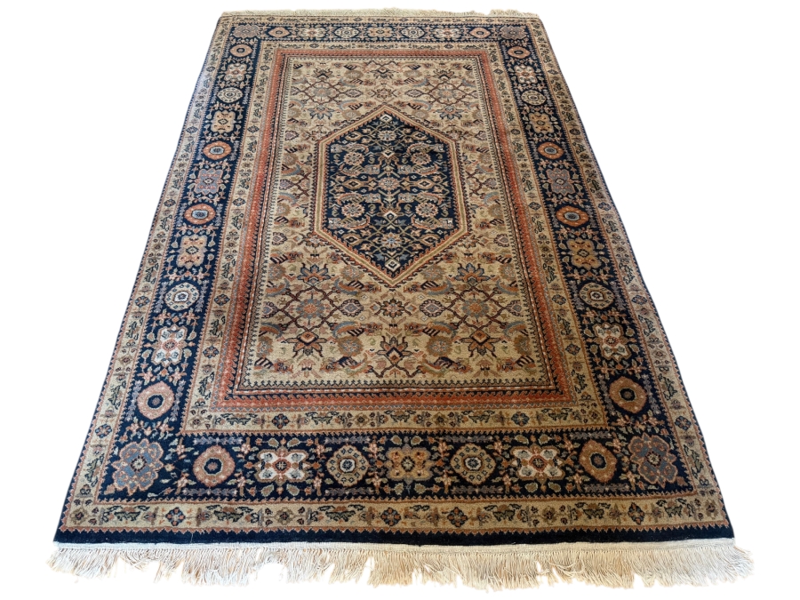 Pande Cameron of New York Genuine Nizam Hand Woven Wool Area Rug from India 47' X 75'