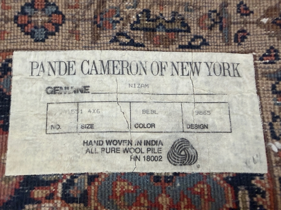 Pande Cameron of New York Genuine Nizam Hand Woven Wool Area Rug from India 47' X 75' [Photo 7]