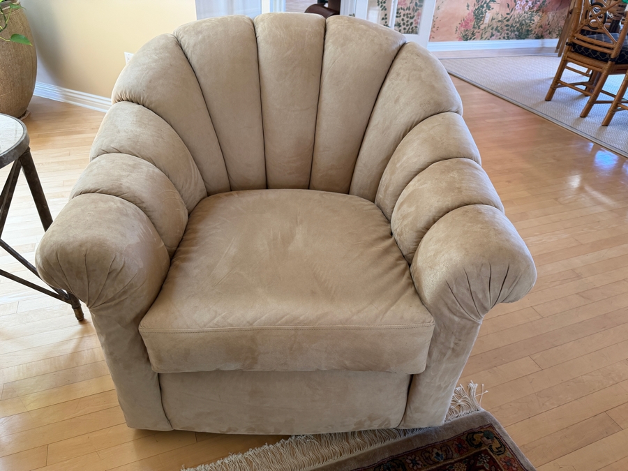 Pair of Vintage Barrel Swivel Lounge Chairs 37W X 36D X 32H (Retailed $6,000 for Pair) [Photo 3]