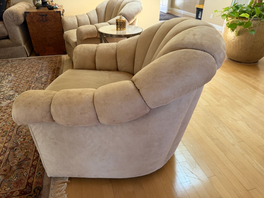 Pair of Vintage Barrel Swivel Lounge Chairs 37W X 36D X 32H (Retailed $6,000 for Pair) [Photo 6]