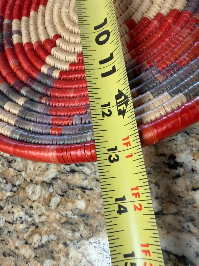 Contemporary Handwoven Coil Decorative Basket Tray 13'W X 2.25'H [Photo 5]