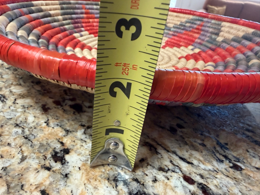 Contemporary Handwoven Coil Decorative Basket Tray 13'W X 2.25'H [Photo 6]