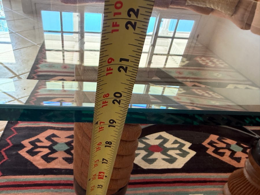 Barley-Twist Wood And Wrought Iron Glass Coffee Table 36' X 54' [Photo 9]