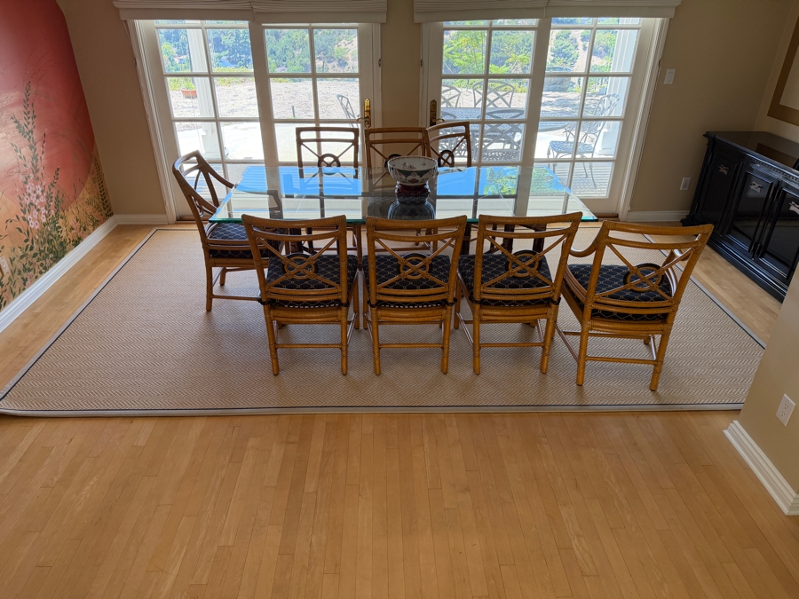 Contemporary Sisal Herringbone Woven Area Rug With Double Edge Binding 96' X 164' (Retailed $2,500) [Photo 3]