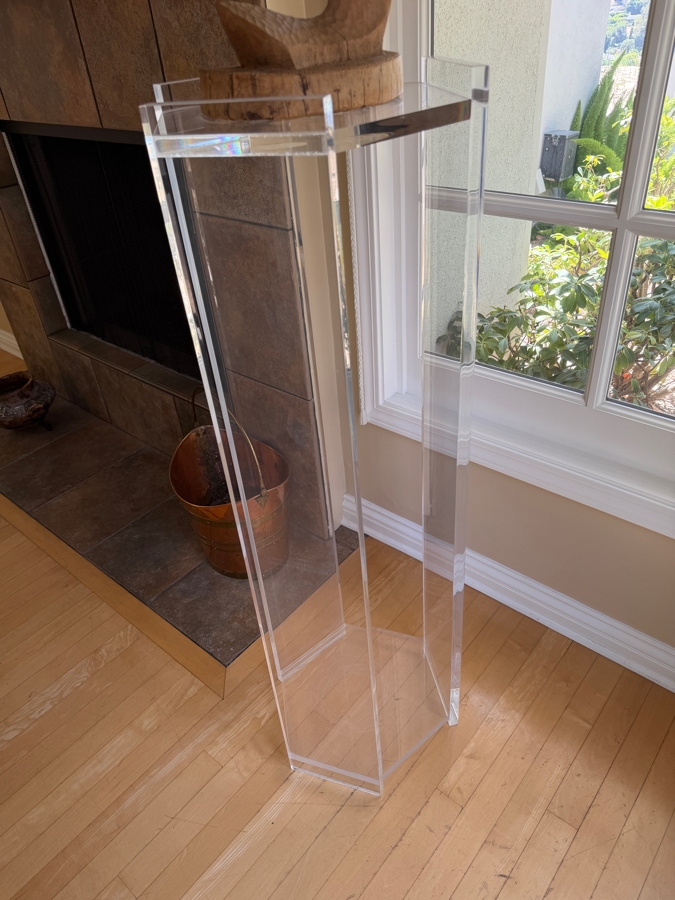 Postmodern Hexagonal Clear Acrylic Lucite Sculpture Display Pedestal 44'H [Photo 2]
