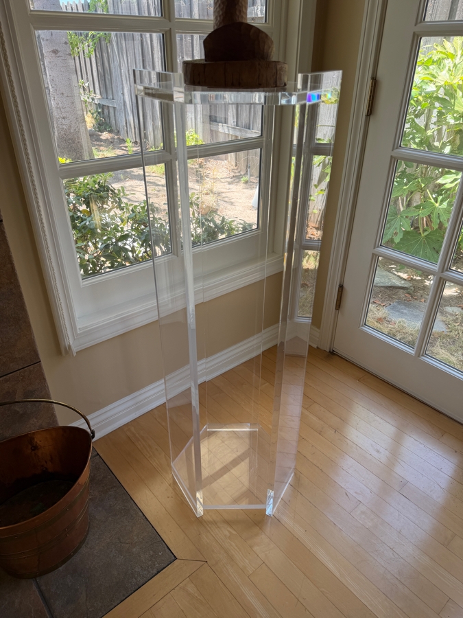 Postmodern Hexagonal Clear Acrylic Lucite Sculpture Display Pedestal 44'H [Photo 4]