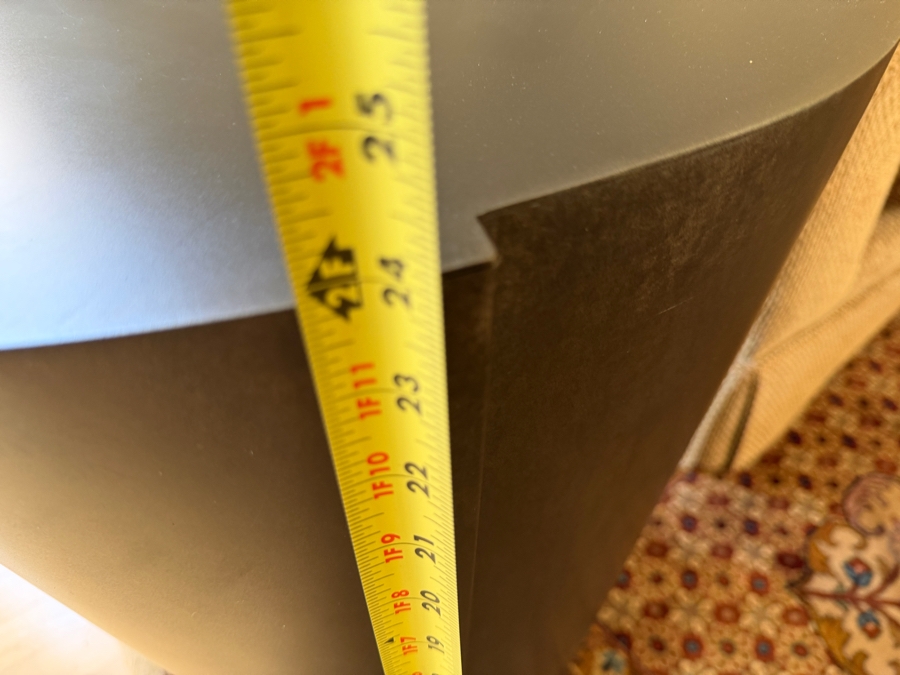 Contemporary Minimalist Tapered Cylindrical Bronze Finished Metal Drum Side Table 18'W X 24'H [Photo 7]