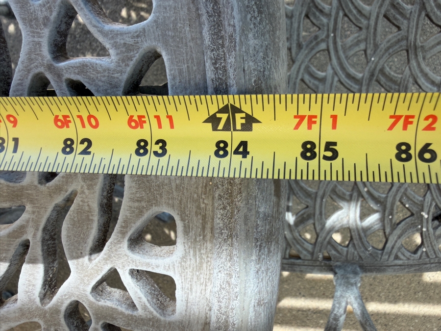 Bonaparte Cast Aluminum Oval Patio Dining Table And Six Cross-Back Armchairs With Cushions (See Photos for Cushions Not Shown in Main Photo) 84'W X 43'D X 29'H Retailed for $3,400 [Photo 13]