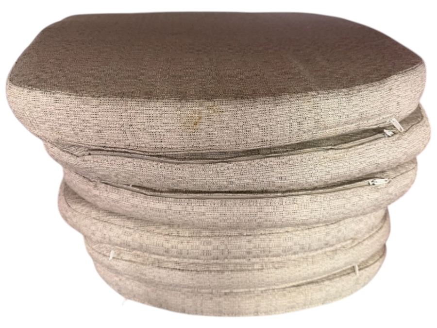 Bonaparte Cast Aluminum Oval Patio Dining Table And Six Cross-Back Armchairs With Cushions (See Photos for Cushions Not Shown in Main Photo) 84'W X 43'D X 29'H Retailed for $3,400 [Photo 2]