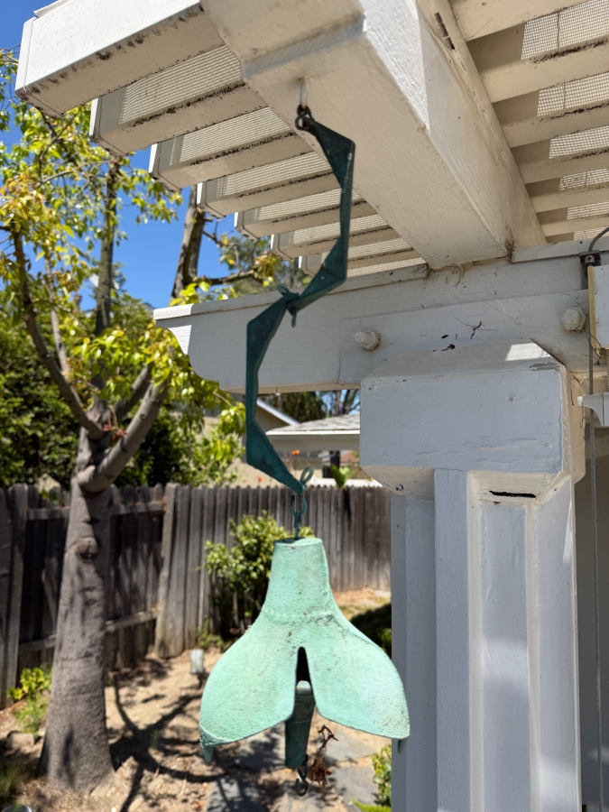 Authentic Paolo Soleri Cosanti Cast Bronze Wind Bell With Stamped Artist Cypher Mark 17'H