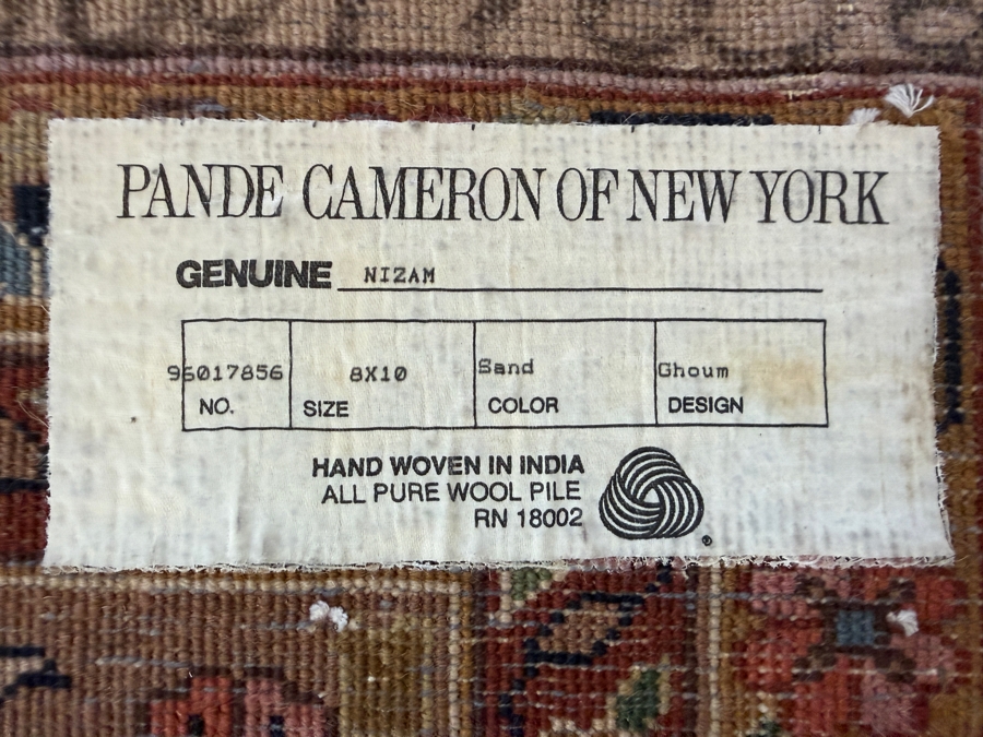 Pande Cameron of New York Genuine Nizam Hand Woven Area Rug Made in India 8' X 10' [Photo 9]