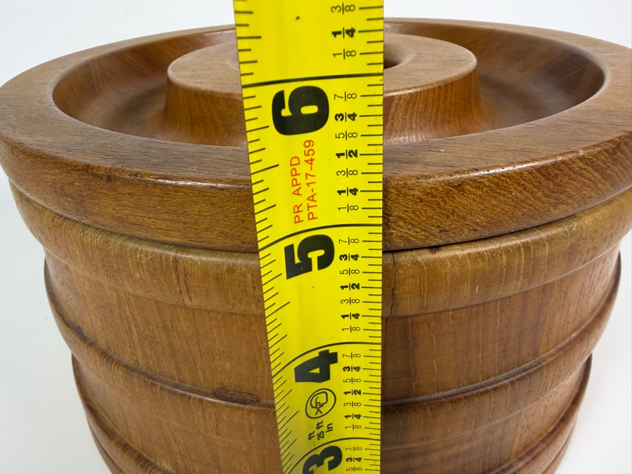 Vintage Mid-Century Modern Dansk Designs Denmark JHQ Staved Teak Ice Bucket 9'W X 5.5'H [Photo 8]