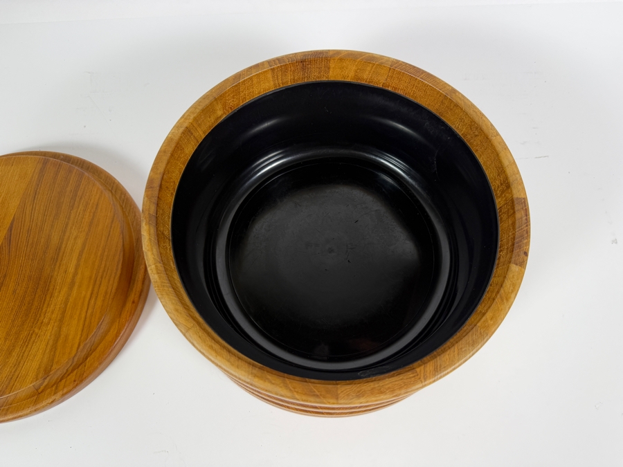 Vintage Mid-Century Modern Dansk Designs Denmark JHQ Staved Teak Ice Bucket 9'W X 5.5'H [Photo 5]
