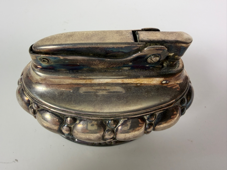 Vintage Ronson Crown Silver-Plated Table Lighter Newark NJ USA 3' X 2' [Photo 3]