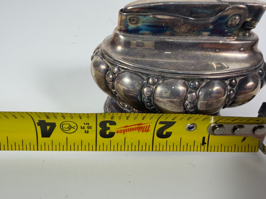 Vintage Ronson Crown Silver-Plated Table Lighter Newark NJ USA 3' X 2' [Photo 6]