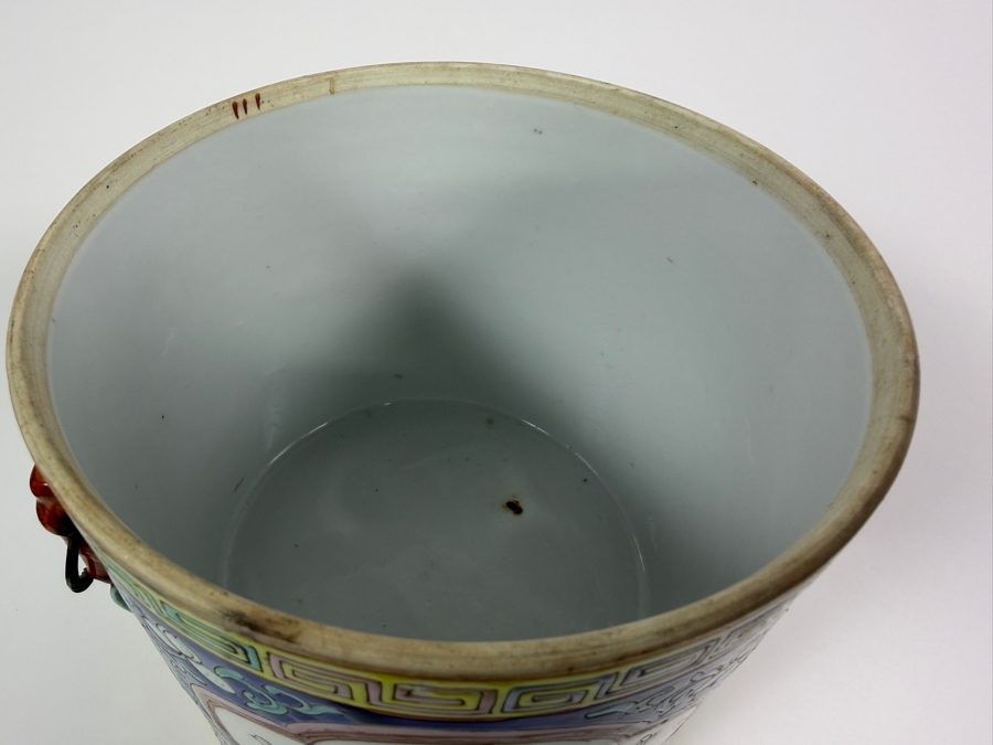 Just Added - Vintage Chinese Nyonya Hand-painted Porcelain Lidded Jar 5.5W X 6H [Photo 10]