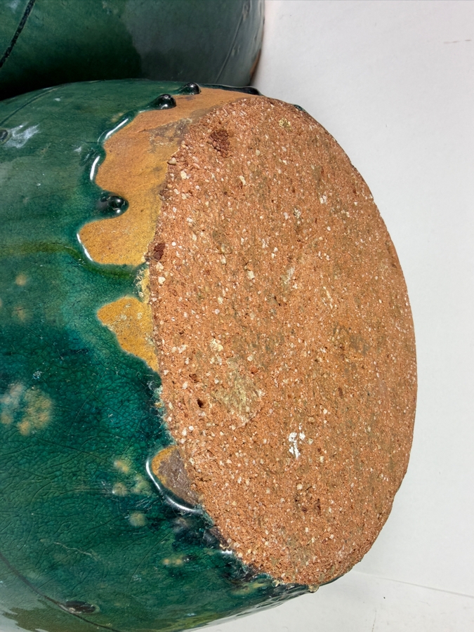 Just Added - Pair of Vintage Chinese Green Glazed Terracotta Garden Stools 12W X 14.5H [Photo 11]