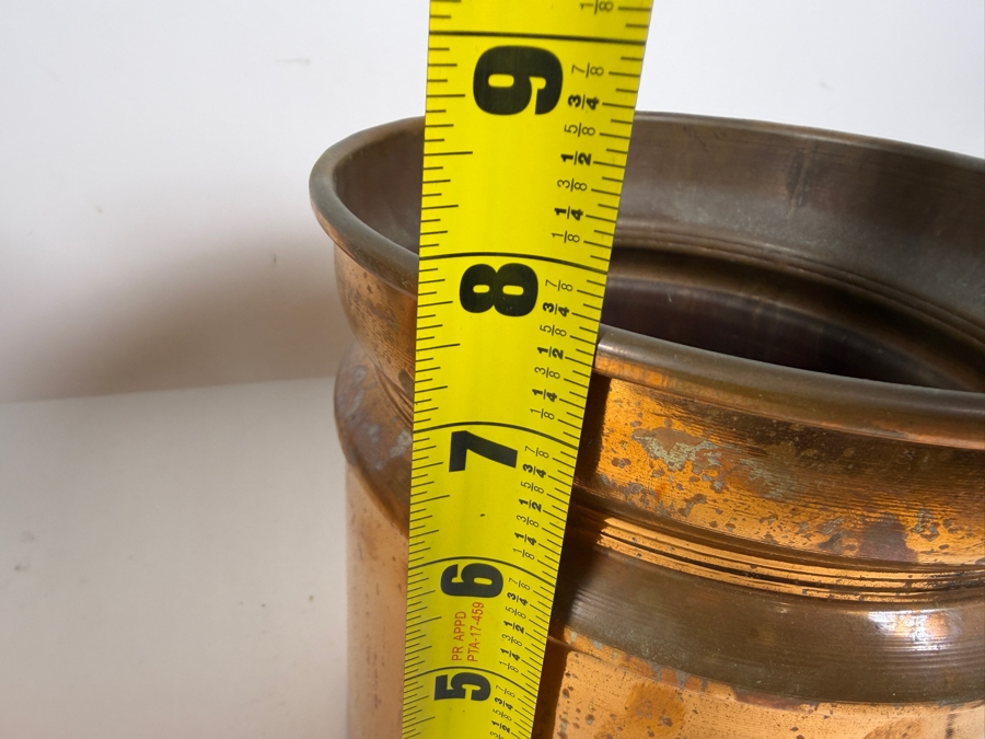 Three-Piece Graduated Nesting Copper Cylindrical Planter Cachepot Set 7.5 - 10'H [Photo 10]