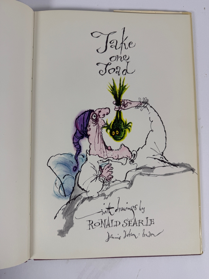 First Edition Hardcover Book Take One Toad A Book Of Ancient Remedies By Ronald Searle [Photo 3]