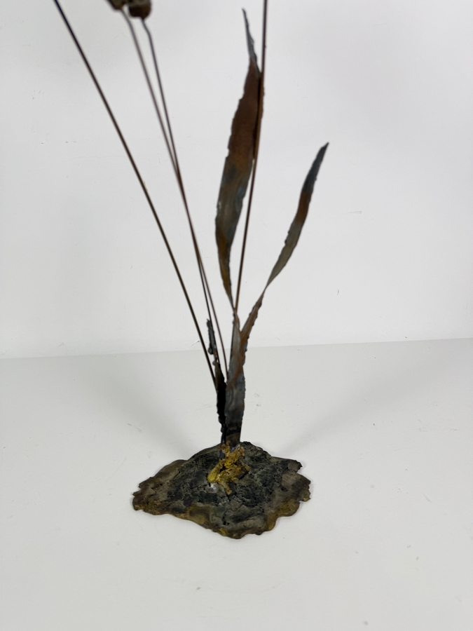 Mid-Century Modern Brutalist Welded Wire Dandelion Botanical Tabletop Sculpture 21'H [Photo 3]