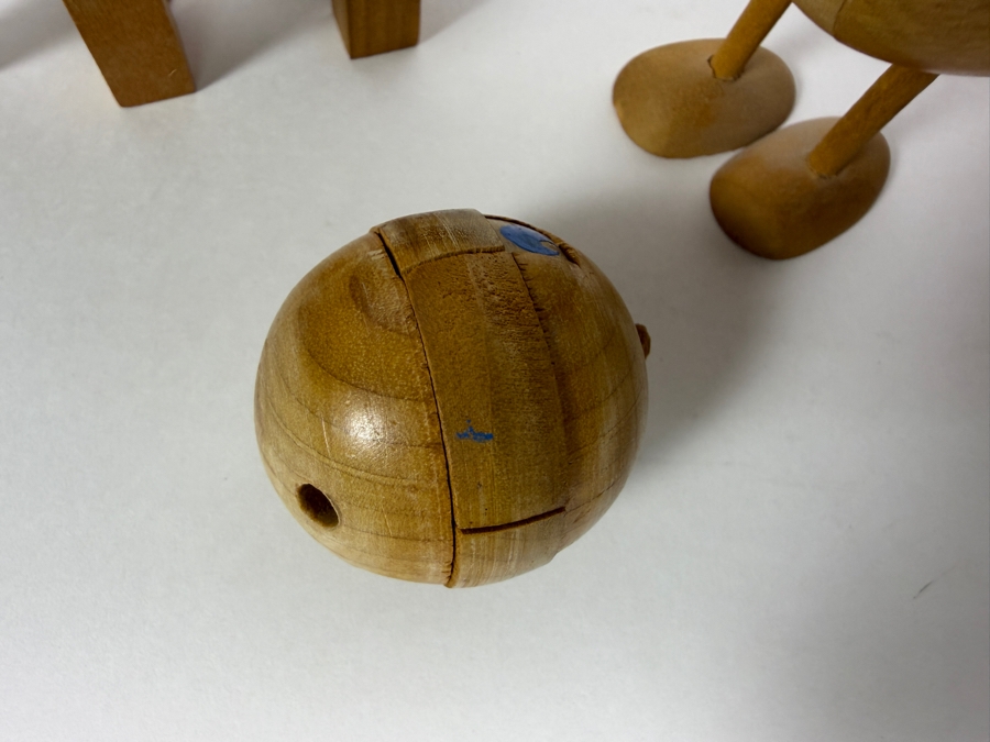 Lot Of Four Vintage Japanese Wooden Kumiki Interlocking 3D Burr Brain Teaser Puzzles 1 - 3'H [Photo 6]