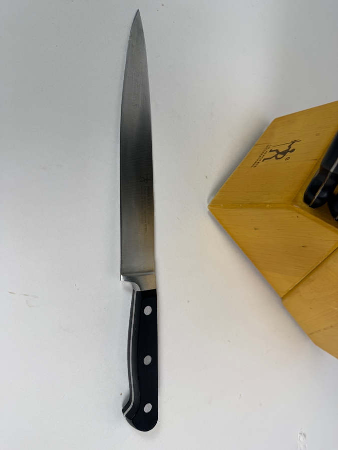 Large Assorted Kitchen Cutlery Group In Henckels Block Including Henckels And Farberware Knives [Photo 3]
