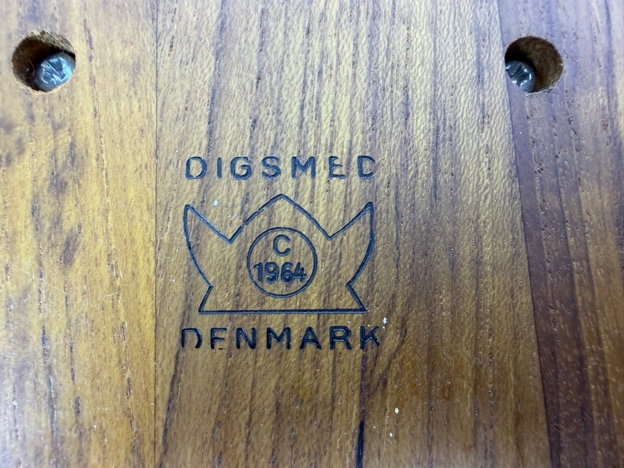 Vintage 1960s Digsmed Denmark Danish Modern Two-Tier Teak And Smoked Glass Lazy Susan 16'W X 3.5'H [Photo 8]