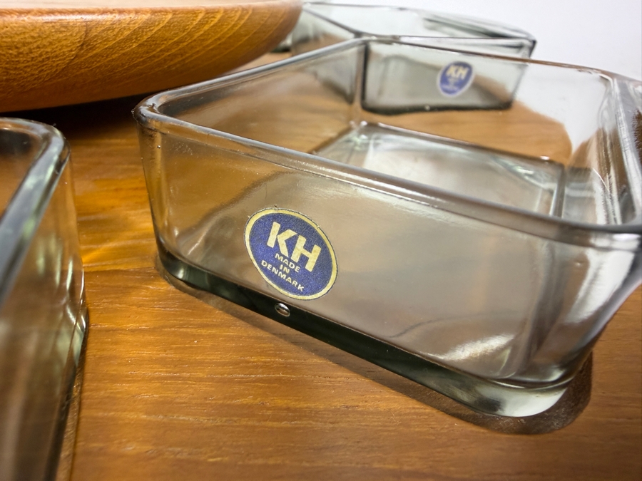 Vintage 1960s Digsmed Denmark Danish Modern Two-Tier Teak And Smoked Glass Lazy Susan 16'W X 3.5'H [Photo 5]