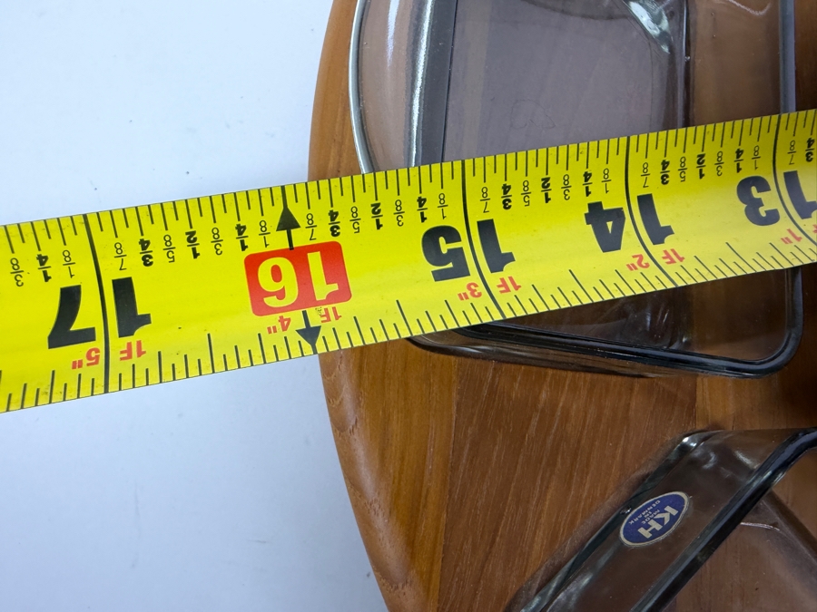 Vintage 1960s Digsmed Denmark Danish Modern Two-Tier Teak And Smoked Glass Lazy Susan 16'W X 3.5'H [Photo 9]