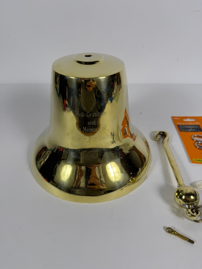 Large Polished Cast Brass Presentation Bell 8.5'W [Photo 2]