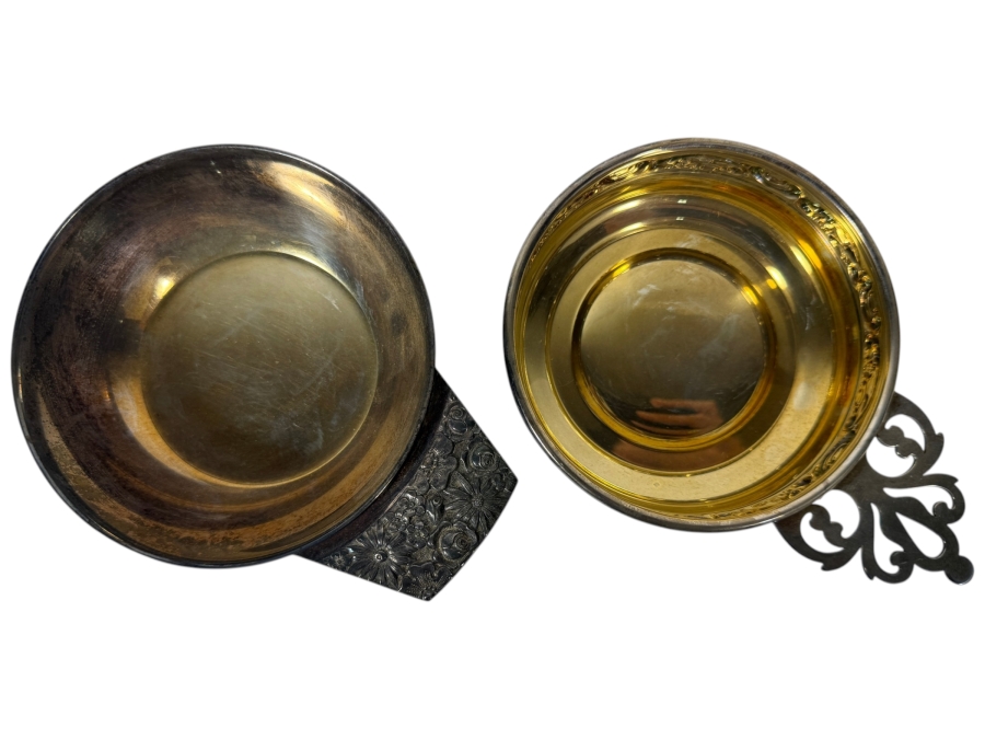 Pair of Vintage Gorham and Towle Silverplate Tastevins