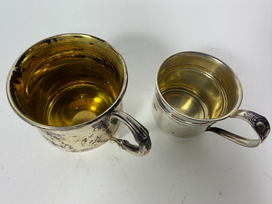 Two Antique Sterling Silver Baby Cups 81.7g ($151 Silver Melt Value) [Photo 5]