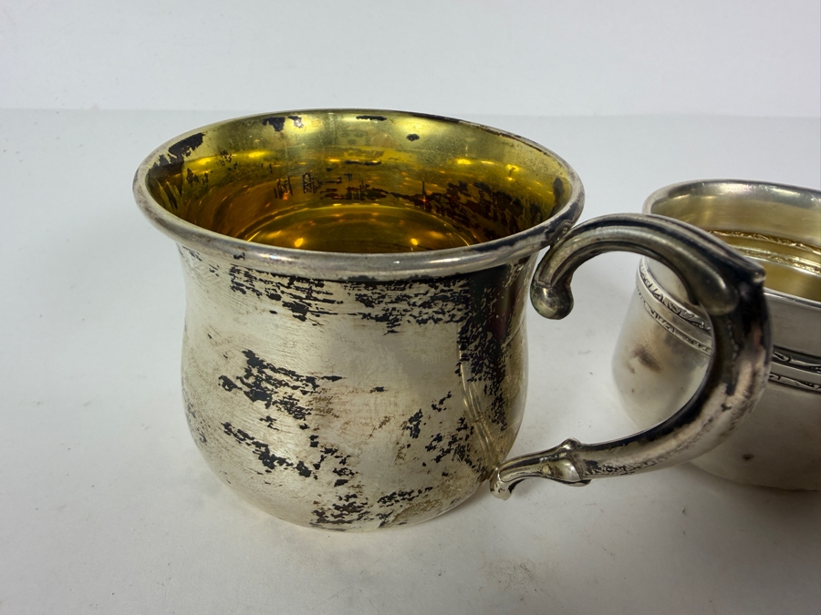 Two Antique Sterling Silver Baby Cups 81.7g ($151 Silver Melt Value) [Photo 4]