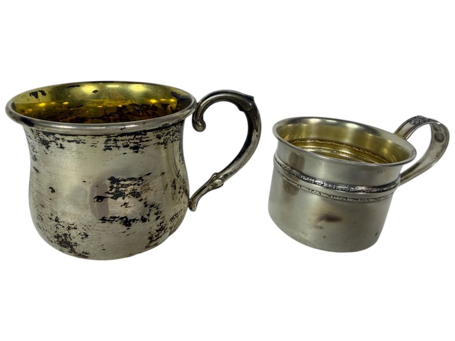 Two Antique Sterling Silver Baby Cups 81.7g ($151 Silver Melt Value)